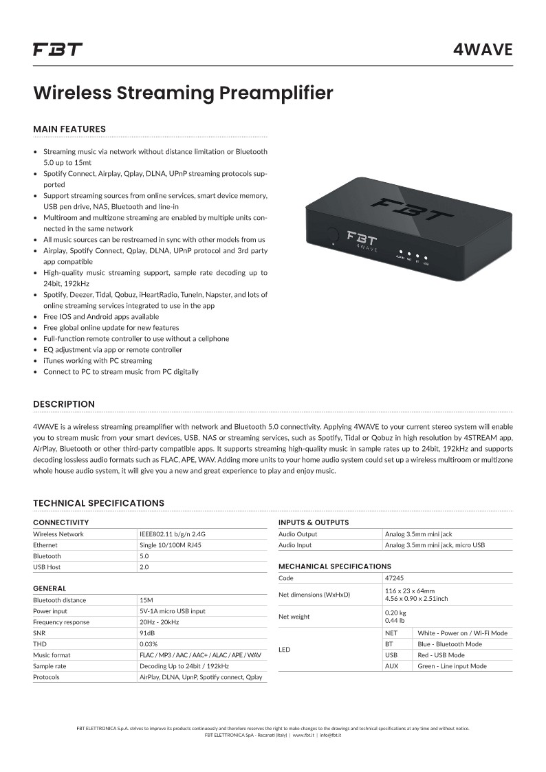 پریامپلیفایر استریمر بیسیم 4WAVE